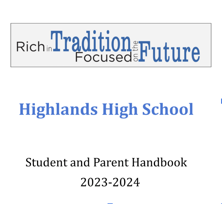 Cover of the student and parent handbook.